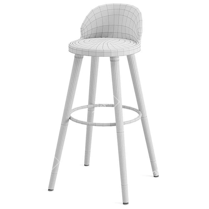 Natural Wood Jive Stool 3D model image 4