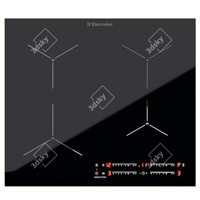 ELECTROLUX Electric Hob: Sleek and Efficient 3D model image 1