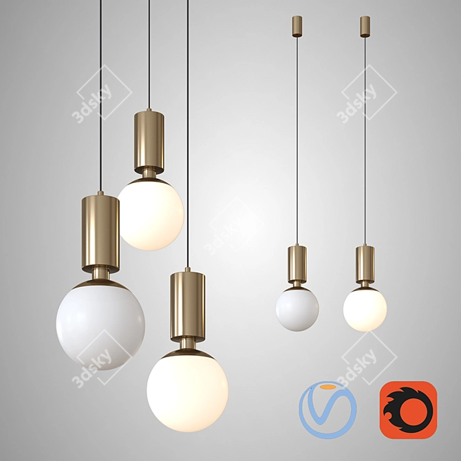 Minimalist Pawn Pendant Lamp 3D model image 1