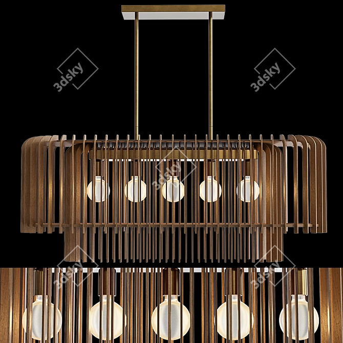 Elegant Valencia Chandelier: Corona Compatible 3D model image 1