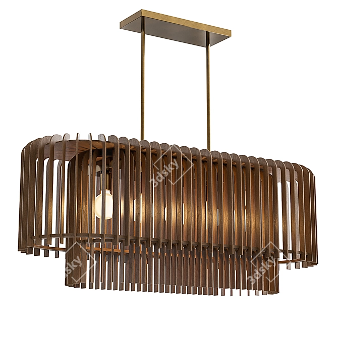 Elegant Valencia Chandelier: Corona Compatible 3D model image 2