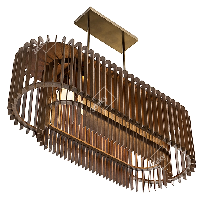 Elegant Valencia Chandelier: Corona Compatible 3D model image 3