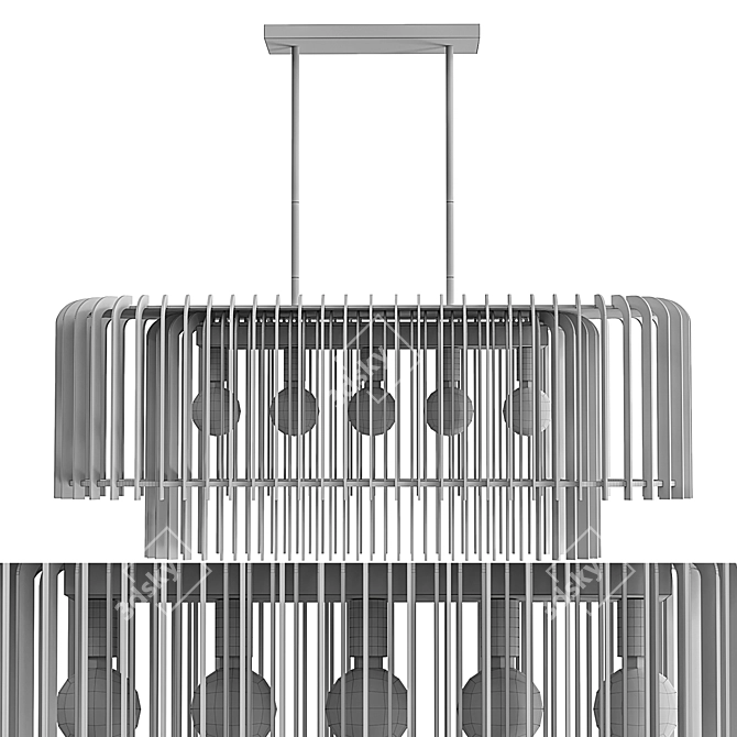 Elegant Valencia Chandelier: Corona Compatible 3D model image 5