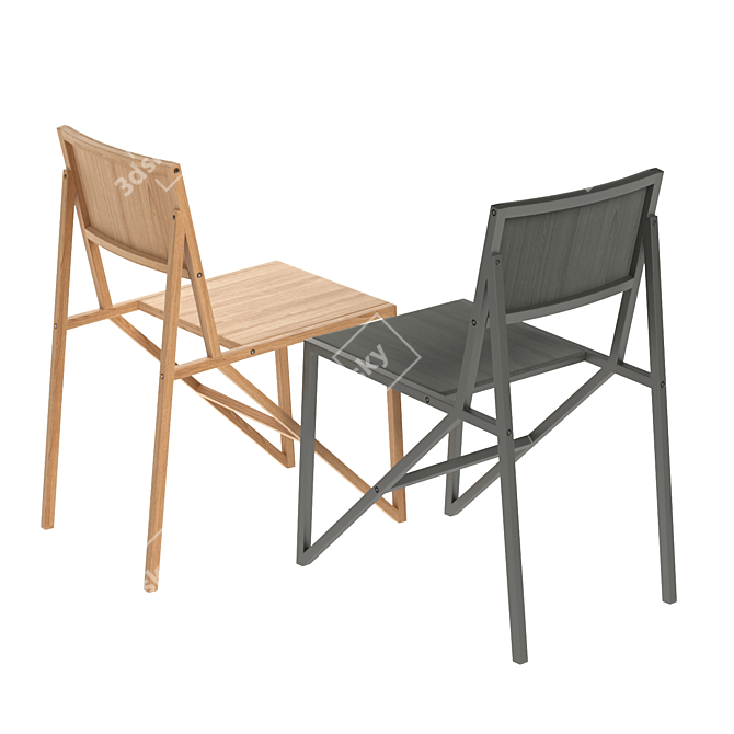 Sleek Single Frame Chair | High Quality Design 3D model image 1