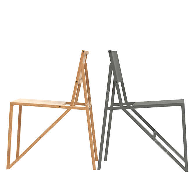 Sleek Single Frame Chair | High Quality Design 3D model image 2