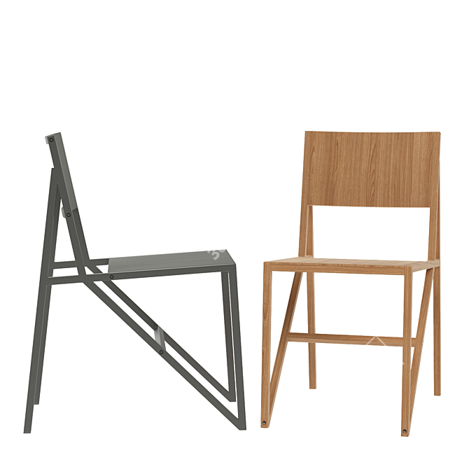 Sleek Single Frame Chair | High Quality Design 3D model image 4