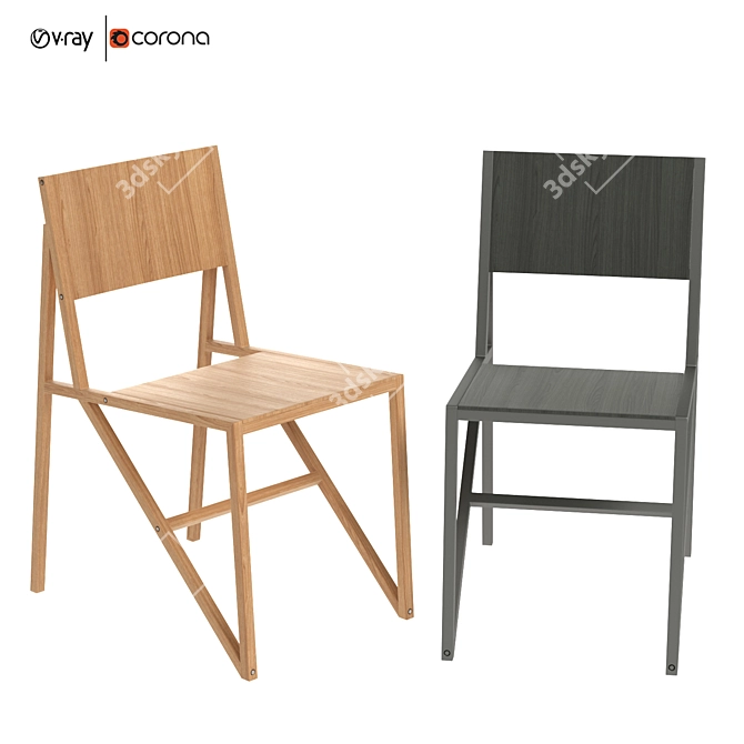 Sleek Single Frame Chair | High Quality Design 3D model image 5