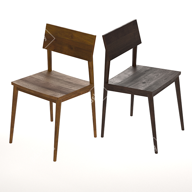 Classic Wood Dining Chair 3D model image 1