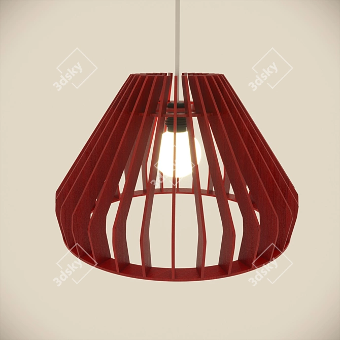 Parametric Wooden Pendant Light 3D model image 1