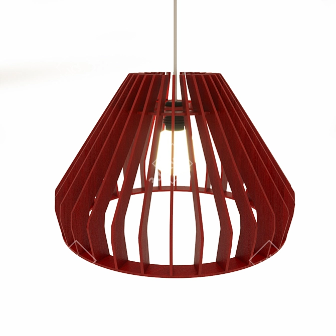 Parametric Wooden Pendant Light 3D model image 3