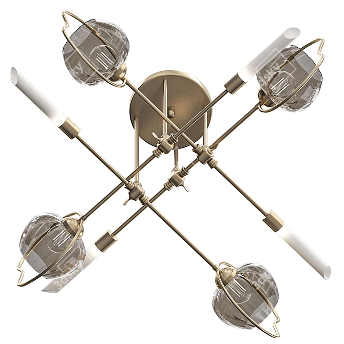 Gilded Elegance: Modern Golden Luxury Chandelier 3D model image 2