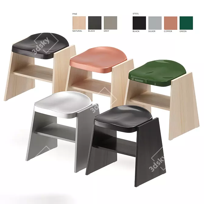 Fronda Stool with Storage | MATTIAZZI 3D model image 3