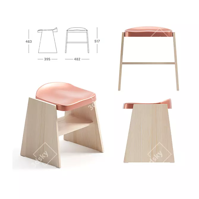 Fronda Stool with Storage | MATTIAZZI 3D model image 4