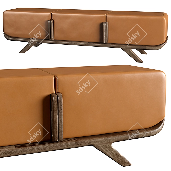 Luxury Leather Polo Sideboard 3D model image 1