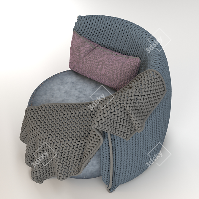 Modern Fabric Sofa | 42cm Radius | 70cm Height 3D model image 2