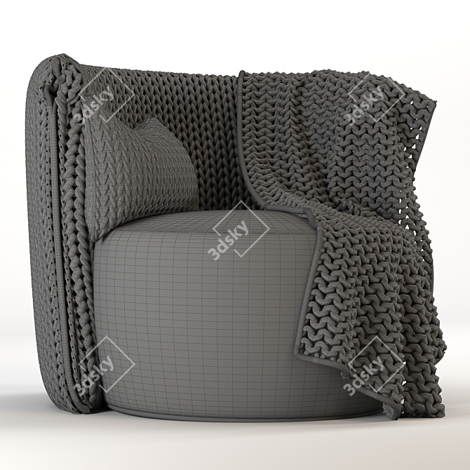 Modern Fabric Sofa | 42cm Radius | 70cm Height 3D model image 3