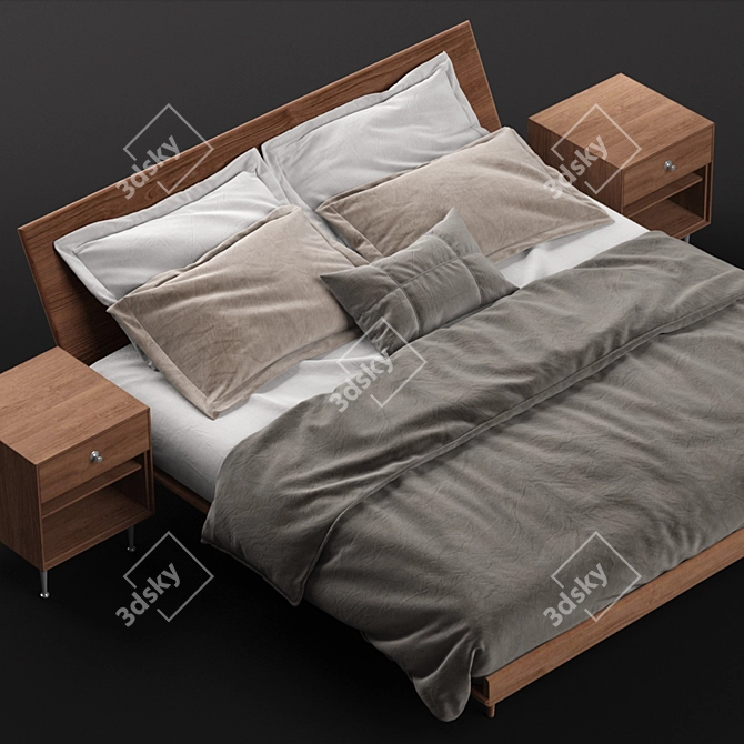 Sleek Nelson King Bed Set 3D model image 3