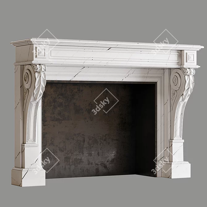 Modern Electric Fireplace: 1050x1467mm 3D model image 1