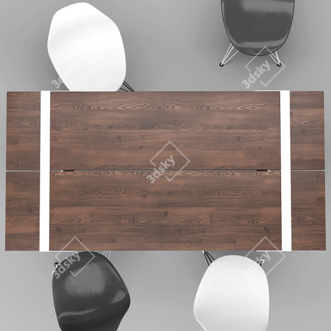 Modern Wooden Dining Table 3D model image 2