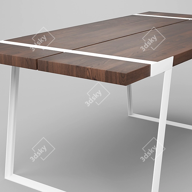 Modern Wooden Dining Table 3D model image 3