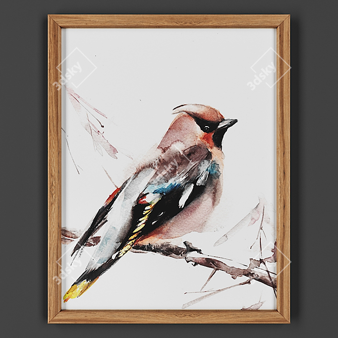 Wooden Frame Art Piece 3D model image 1