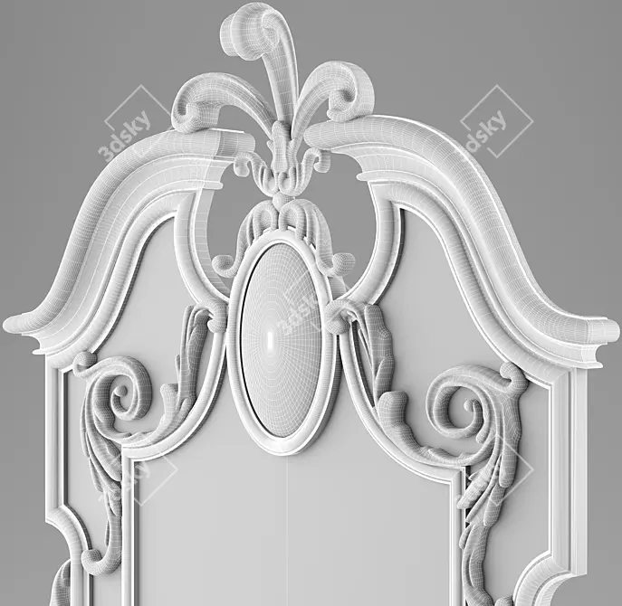 Elegant Classic Mirror | Wood Frame 3D model image 3