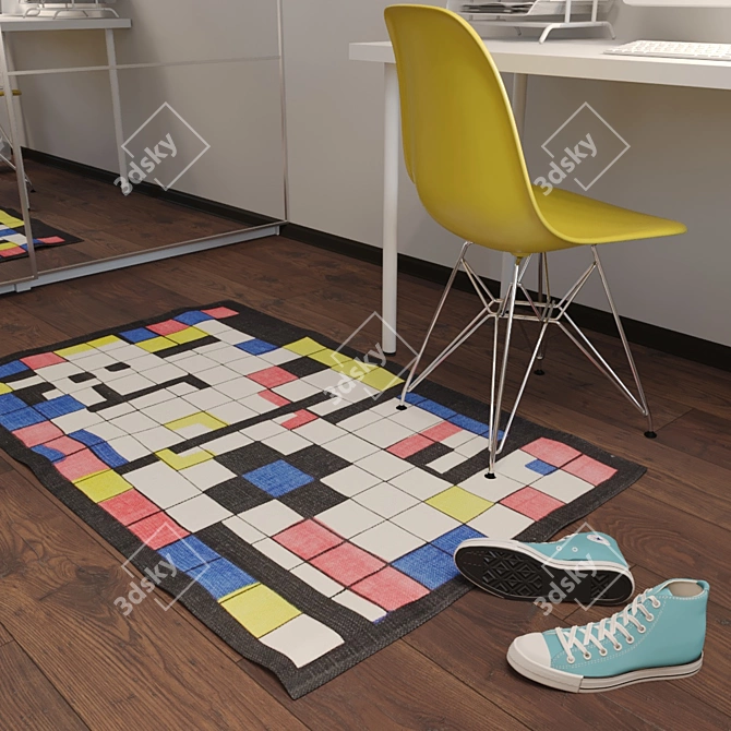 ASOS SUPPLY Printed Mat - Colorful and Durable Mat for Stylish Spaces 3D model image 4