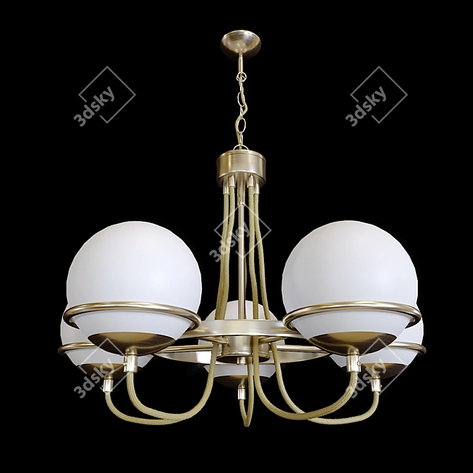 Elegant Bergamo Chandelier with 5 Arms 3D model image 1