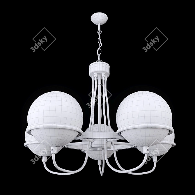 Elegant Bergamo Chandelier with 5 Arms 3D model image 4