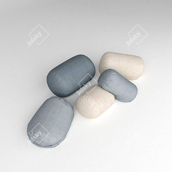 Sausage-shaped Pillow Set 3D model image 2