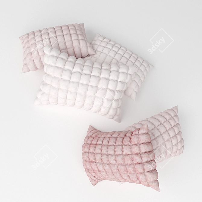 Modern Rectangular Pillow Set 3D model image 1