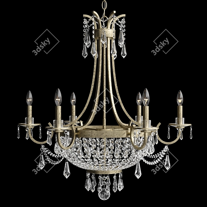 Elegant 6-Light Claiborne Chandelier 3D model image 1