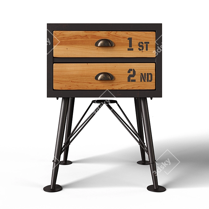 Sleek Loft Nightstand 3D model image 3