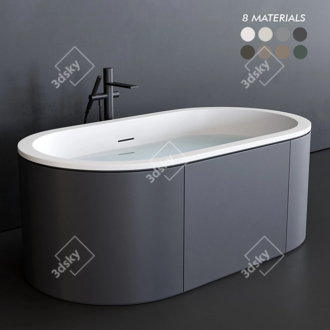 Arcadia Cibele: Freestanding Livingtec® Bathtub 3D model image 1