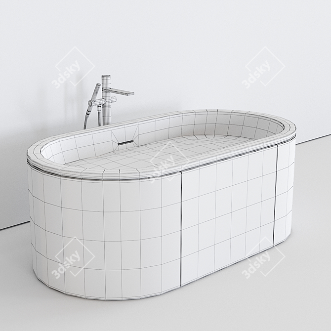 Arcadia Cibele: Freestanding Livingtec® Bathtub 3D model image 5