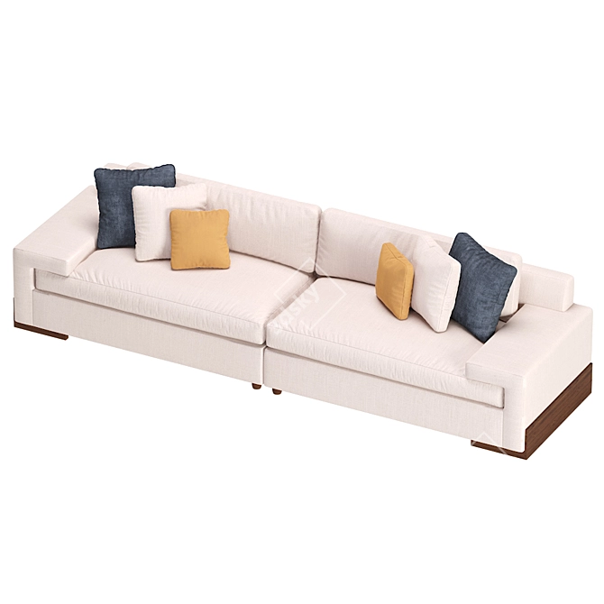 Sleek Shelf Sectional Sofa 3D model image 3