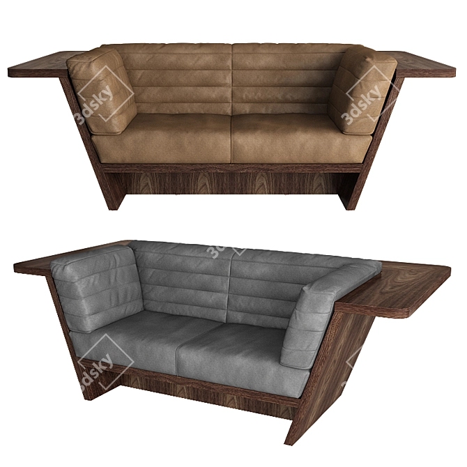 Riva 1920 Dynamik 2-Seat Sofa: Modern Elegance in Compact Design 3D model image 1