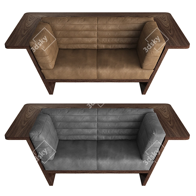 Riva 1920 Dynamik 2-Seat Sofa: Modern Elegance in Compact Design 3D model image 2