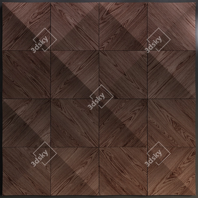 Reef Wood Wall Panels: Stylish & Durable 3D model image 2