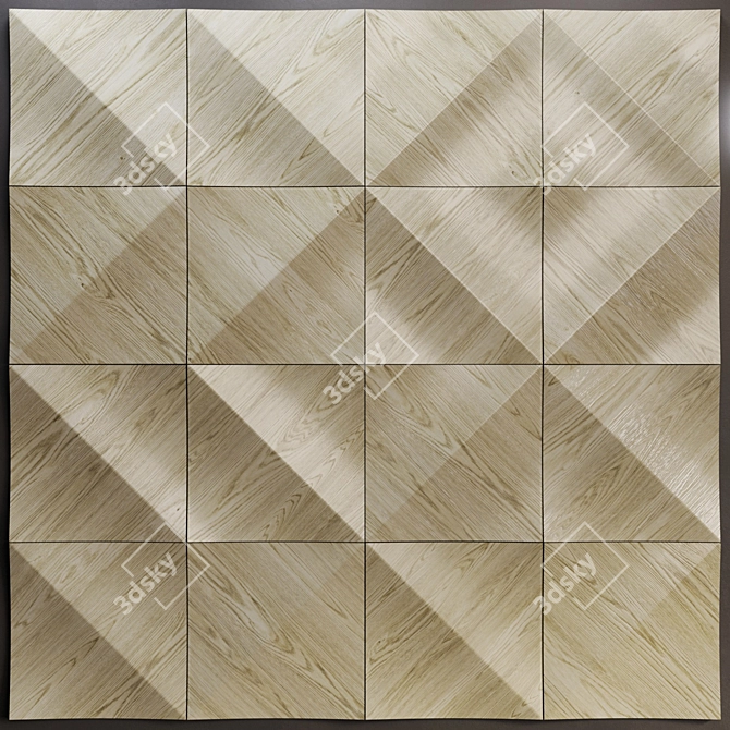 Reef Wood Wall Panels: Stylish & Durable 3D model image 5