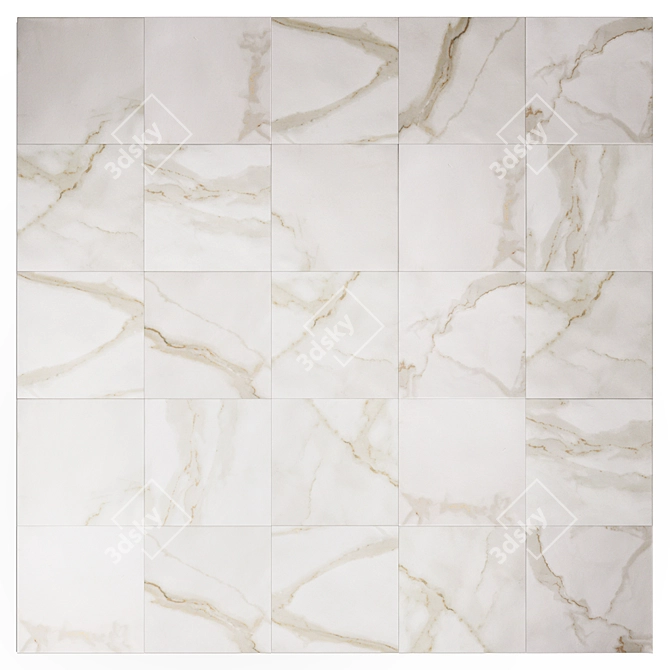 Elegant White Calacatta Marble 3D model image 1