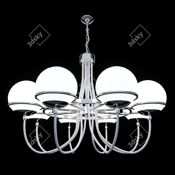 Elegant Bergamo 8-Light Chandelier 3D model image 3