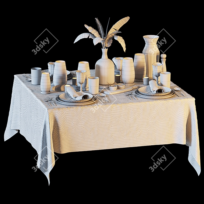 Elegant Table Setting Set 3D model image 5