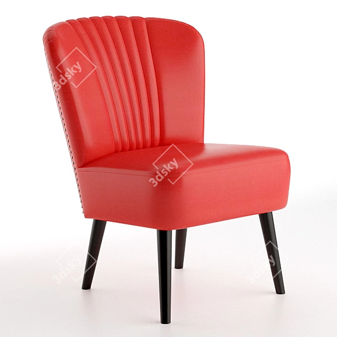 Retro Glam Armchair Barbara 3D model image 2