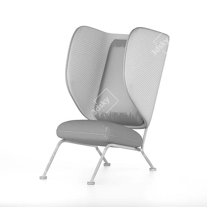 Sleek Modern Arm Chair 3D model image 2