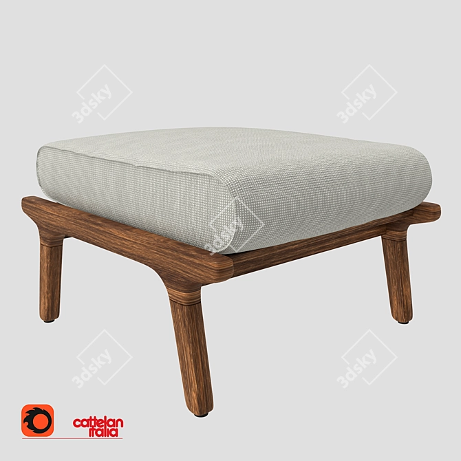 Luxury Bay Ottoman: Elegant & Versatile 3D model image 2