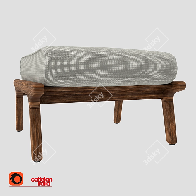 Luxury Bay Ottoman: Elegant & Versatile 3D model image 4