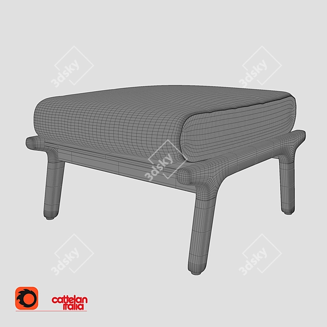 Luxury Bay Ottoman: Elegant & Versatile 3D model image 5