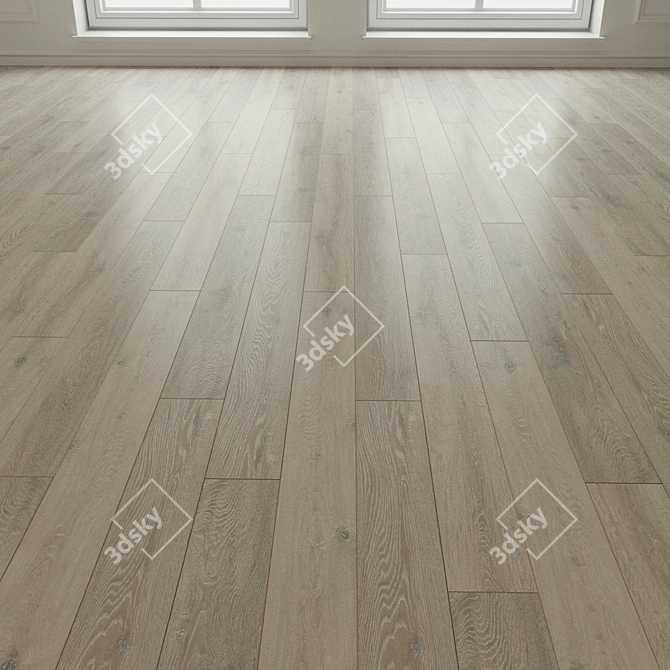 Natural Wood Laminate Parquet 3D model image 2