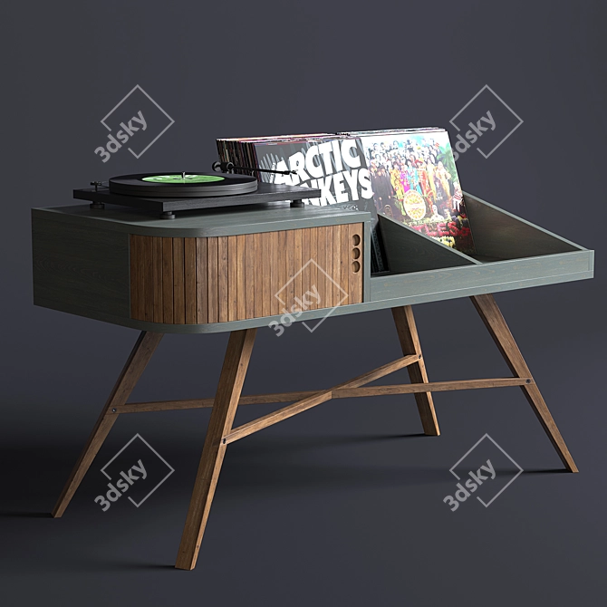 Modern Vinyl Table: High Quality and Stylish Design 3D model image 1